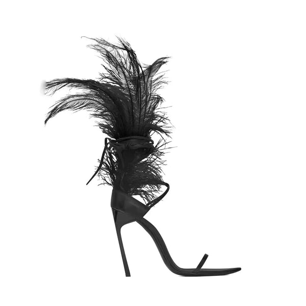 1920’s All Blakc Feather Sandal